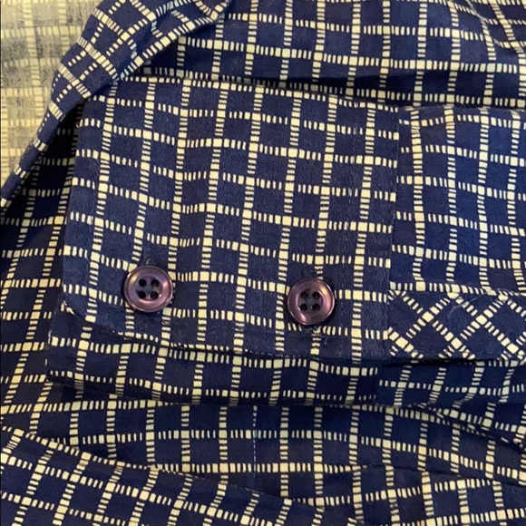 New York & Company Blue Print Shirt - Picture 4 of 4